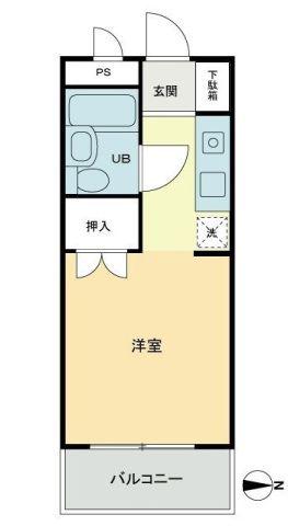 アーバンハイツ紫雲(ワンルーム/1階)の間取り写真