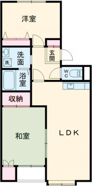 アビエスサカモト(2LDK/2階)の間取り写真