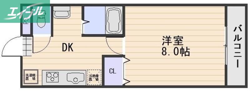 ピア大元駅前(1DK/1階)の間取り写真