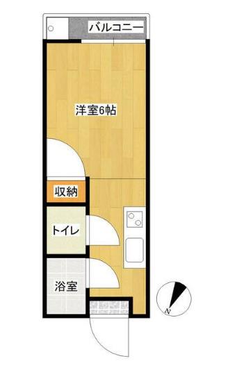 野中ハイツ(1K/2階)の間取り写真