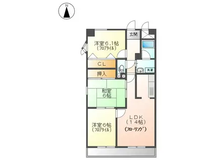 グリーンオーク(3LDK/2階)の間取り写真