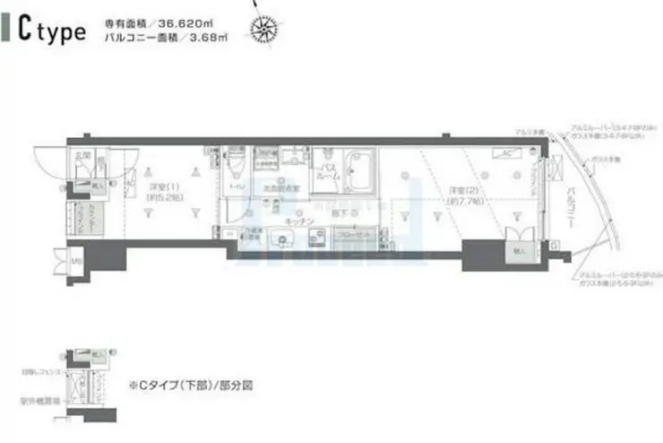 ZOOM新宿夏目坂 5階階 間取り