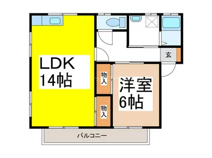 メゾンルシオル(1LDK/2階)の間取り写真