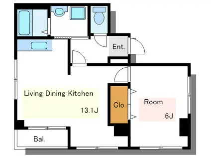 アネックスT(1DK/4階)の間取り写真