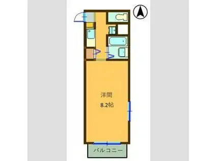 IS COURT(1K/3階)の間取り写真