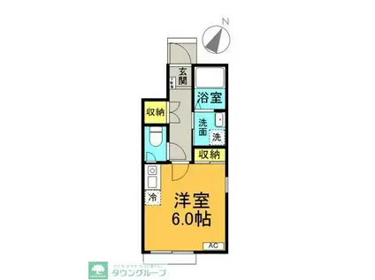 ベレガンス新鎌ヶ谷II(ワンルーム/1階)の間取り写真