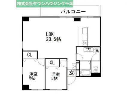 白樺フラッツ(2LDK/4階)の間取り写真