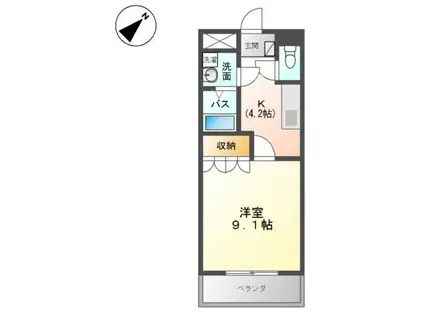メゾン羽島(1K/1階)の間取り写真