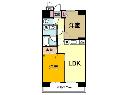 フルリノベーションで大満足12階からの圧巻の眺望(2LDK/12階)の間取り写真