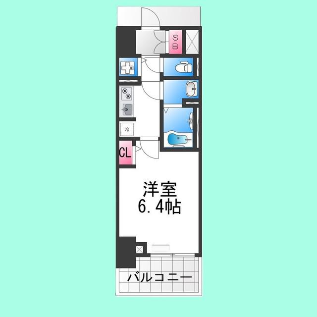 S-RESIDENCE堺湊駅前AZURE(1K/9階)の間取り写真