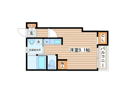 KRAVITZ(ワンルーム/2階)の間取り写真