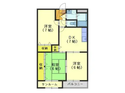 ジャクソンハイム(3DK/1階)の間取り写真