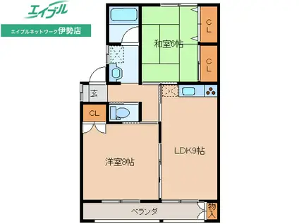 やまびこ1(2LDK/1階)の間取り写真