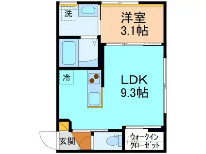 グローリー上関(1LDK/2階)の間取り写真