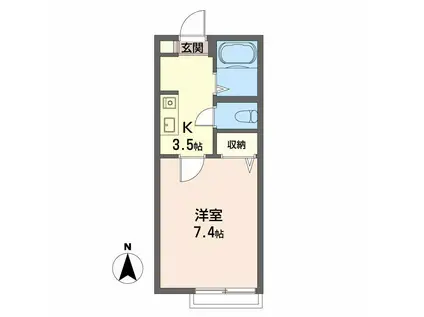 ディアスYS(1K/1階)の間取り写真