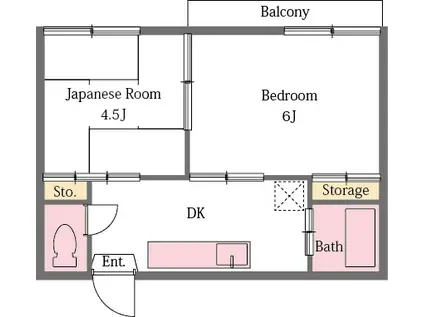 フォーブル斎藤(2DK/2階)の間取り写真