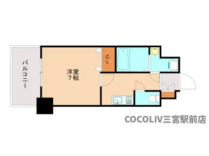 スワンズ新神戸ウイータ(ワンルーム/3階)の間取り写真