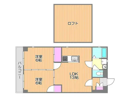 オノフラッツ(2LDK/3階)の間取り写真