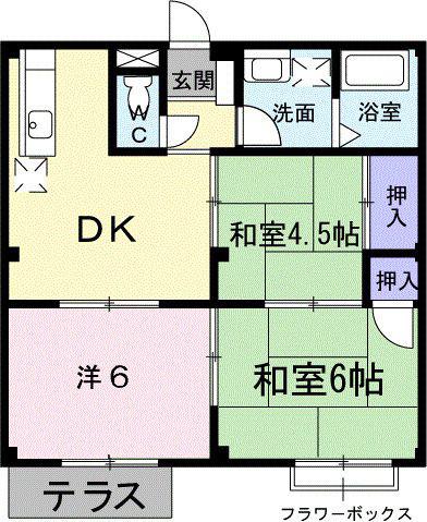 第一ハイツ(3DK/1階)の間取り写真