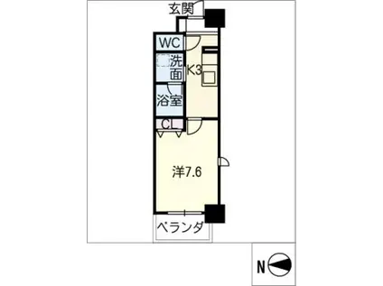 THE RESIDENCE IMAIKE(1K/3階)の間取り写真