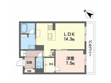 シャーメゾンプレミア鹿児島駅前(1LDK/3階)の間取り写真