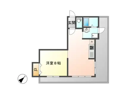 鶴舞アネックス(1LDK/5階)の間取り写真