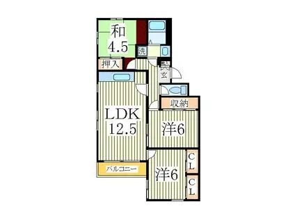 BRAMA柏(3LDK/1階)の間取り写真