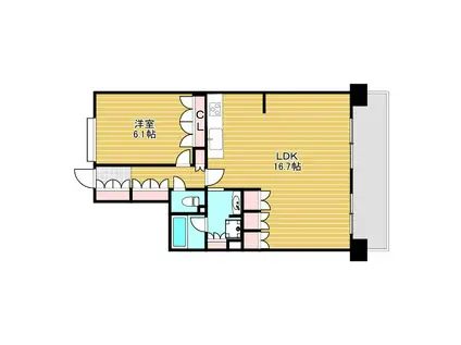 ジオ千里桃山台 1番館(1LDK/9階)の間取り写真