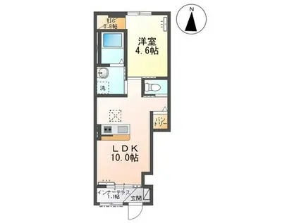 グレイスシャトーIII(1LDK/1階)の間取り写真