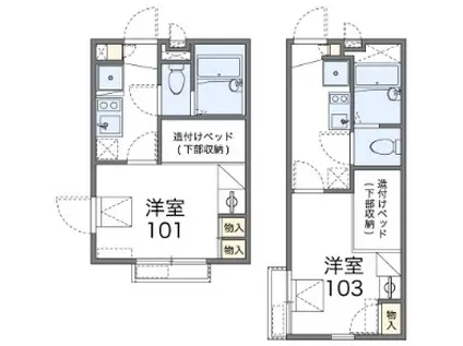 レオパレスコーラル子安(1K/2階)の間取り写真