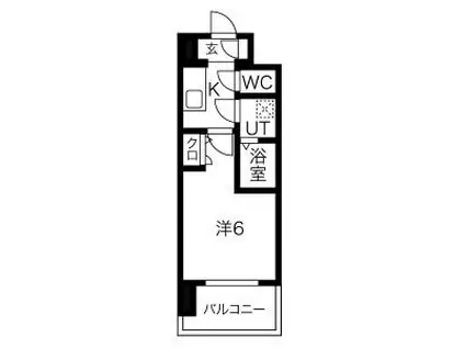 エスリードレジデンス大阪ザ・クラス(1K/11階)の間取り写真