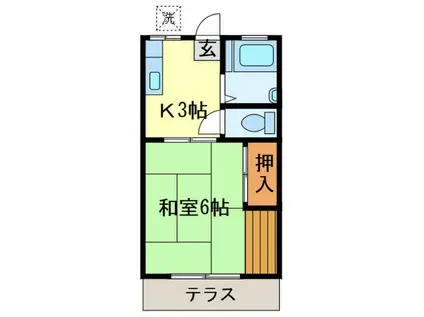 ホワイトハイツ(1K/1階)の間取り写真