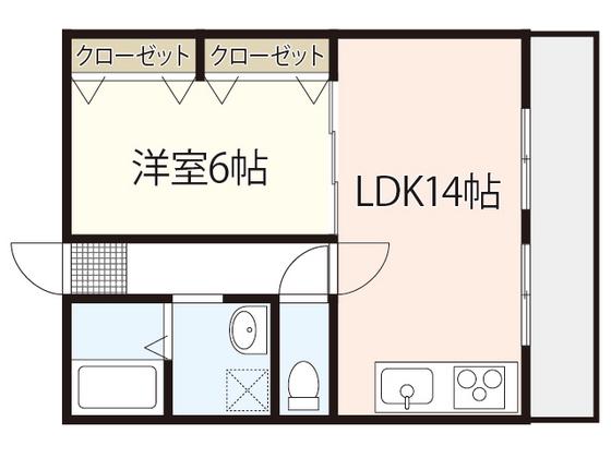 和田マンション(1LDK/5階)の間取り写真