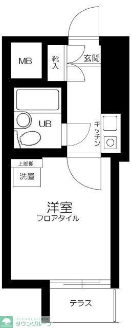 エヴェナール代々木(1K/1階)の間取り写真
