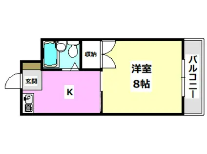 リバーサイド細川(1K/2階)の間取り写真