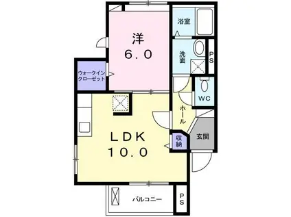グリシーヌ(1LDK/1階)の間取り写真