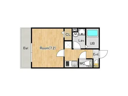 ジーメゾン八千代台北リベルテ(1K/1階)の間取り写真