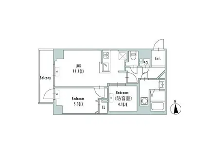GRAN PASEO上野御徒町(2LDK/8階)の間取り写真