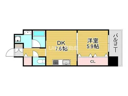 パトリス城東中央(1LDK/8階)の間取り写真