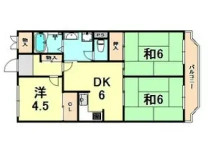 ビアンコディモーラ(3DK/2階)の間取り写真