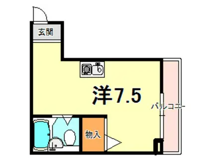 サンモールアミモ(ワンルーム/3階)の間取り写真