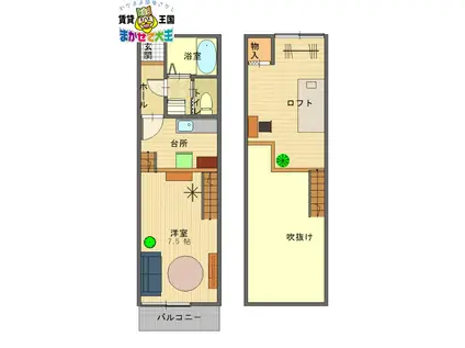 フレグランス宝町(1K/1階)の間取り写真