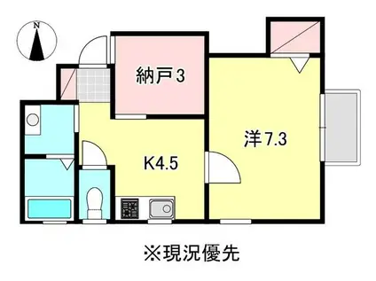 ウイルART(1K/1階)の間取り写真