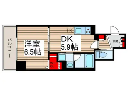 タイガーアパートメント(1DK/3階)の間取り写真