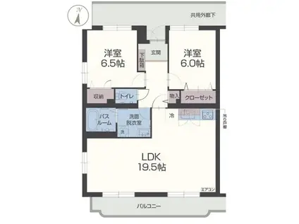 ヴィラ・フォンテーヌ(2LDK/1階)の間取り写真