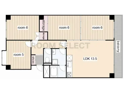 三豊マンション瑞穂(4LDK/2階)の間取り写真