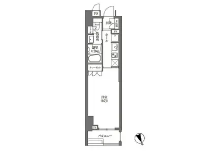 HAMACHO APARTMENTS(1K/4階)の間取り写真