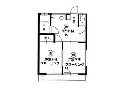 晴海マンション(2DK/2階)の間取り写真