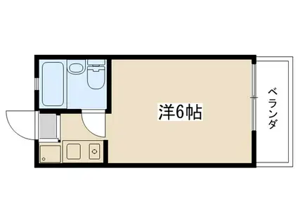 若松レジデンス(ワンルーム/2階)の間取り写真