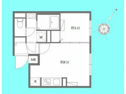 エルファーロ目黒I(1LDK/2階)の間取り写真